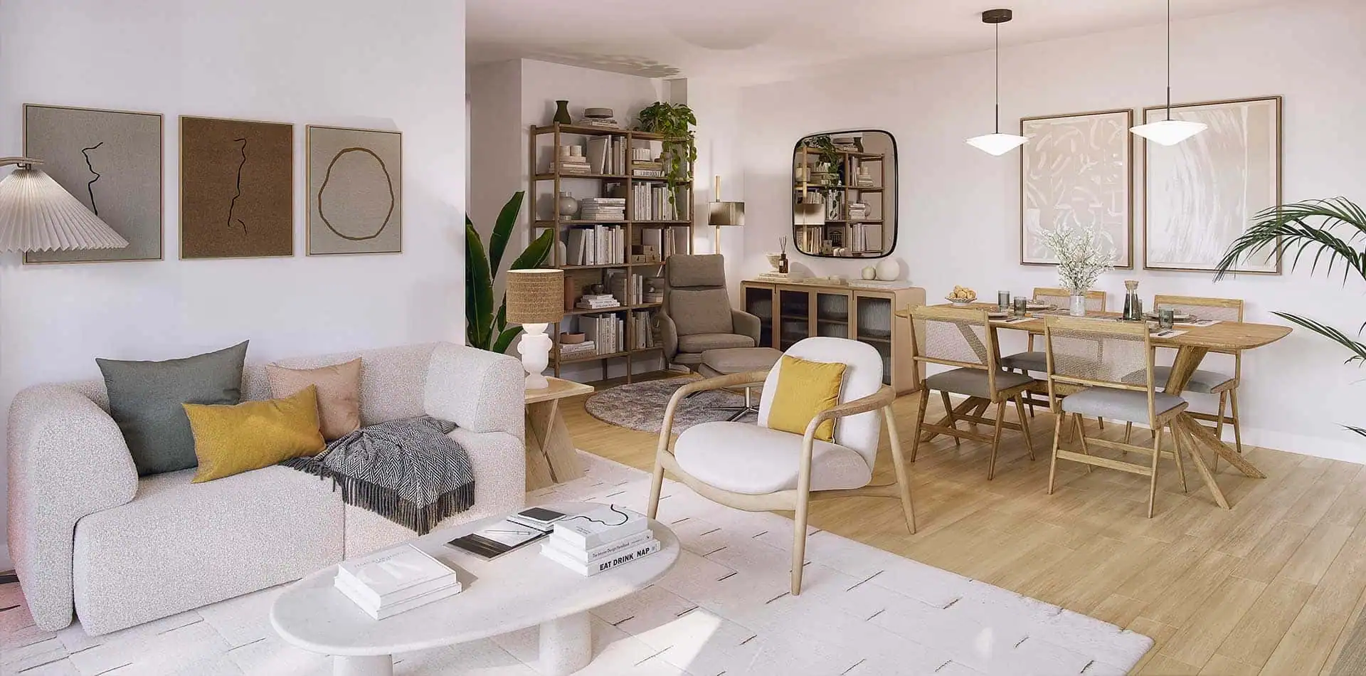 Salón amplio con sofá de la promoción iKasaClass Alcea