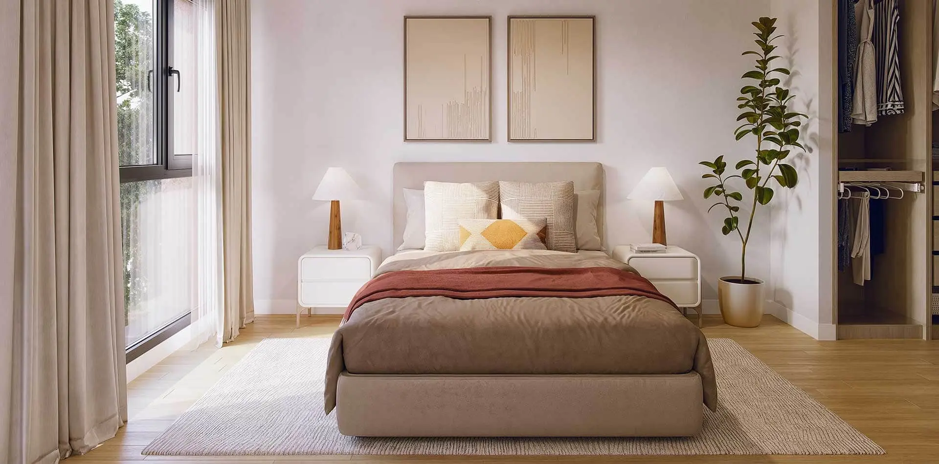 Dormitorio con cama grande de la promoción iKasaClass Alcea