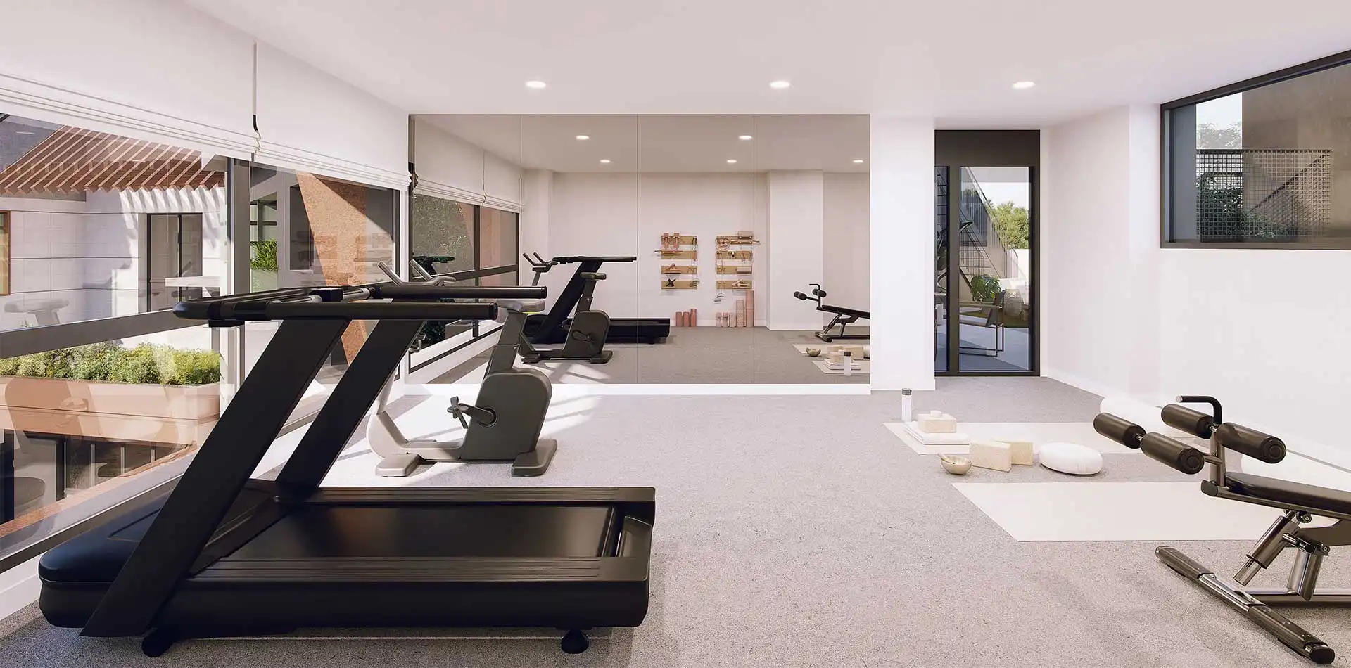 Gimnasio con máquinas de la promoción iKasaClass Alcea